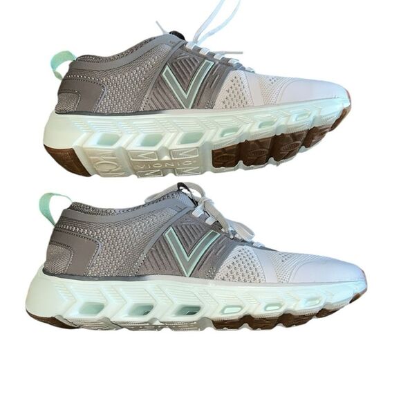 Like New Vionic Captivate Gray and Light Teal Sneakers - Picture 3 of 9
